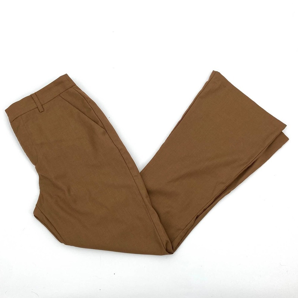BB DAKOTA Camel Brown Hadley Twill Flare High Rise Trouser Dress Pants Size 2